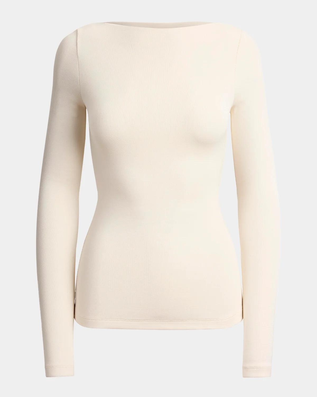 Ralph Lauren Collection Marybeth Rib-Knit Stretch Silk Top