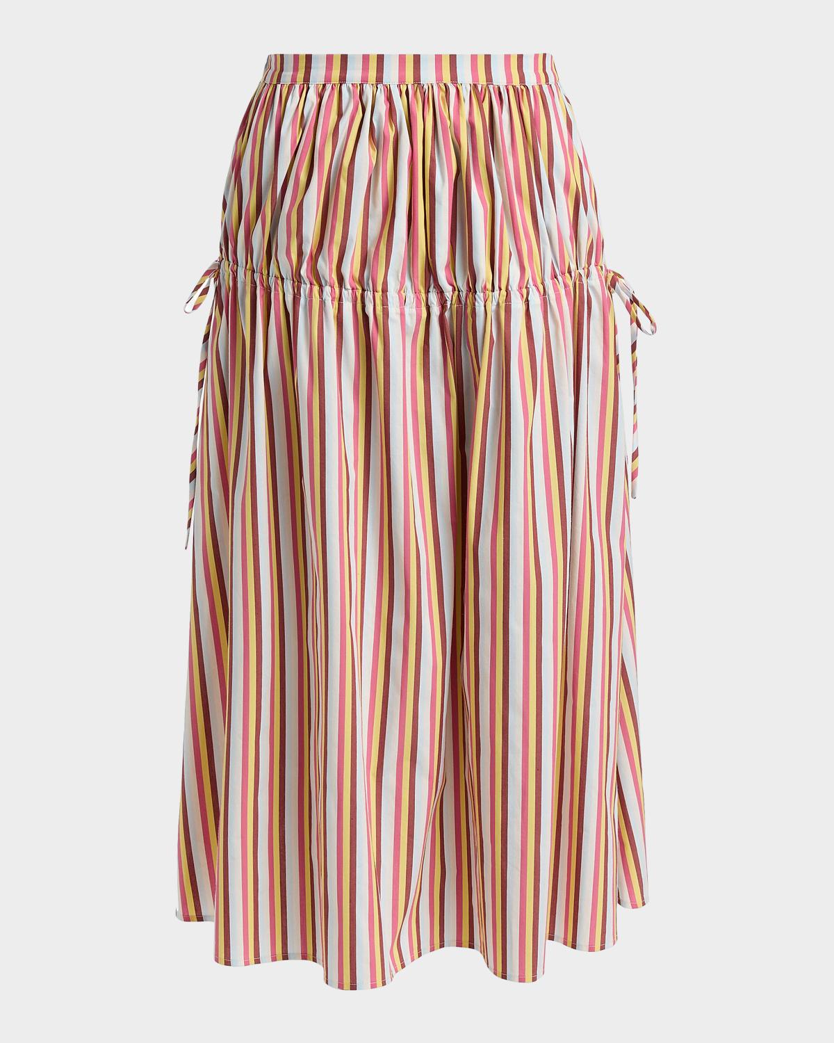 Solid and Striped The Ivy Striped Drop-Waist Midi Skirt