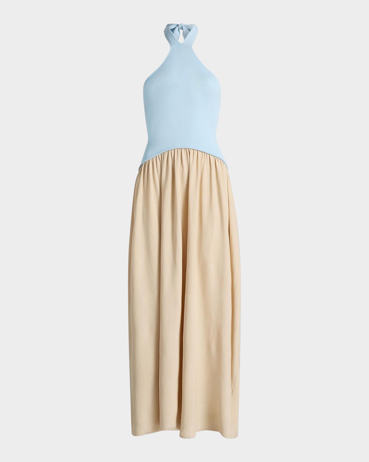 Solid and Striped The Jordan Colorblocked Halter Maxi Dress