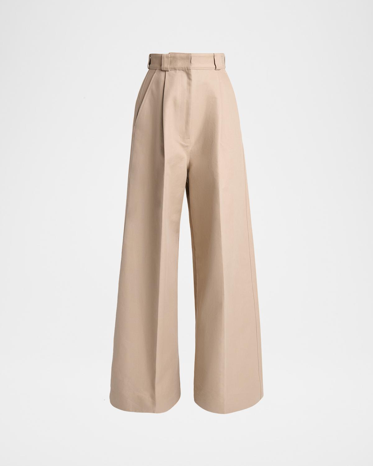 Balenciaga High-Rise Pleated Wide-Leg Pants