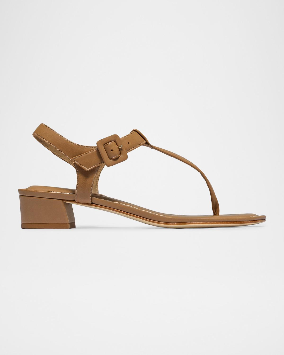 Bernardo Goyara Leather T-Strap Sandals