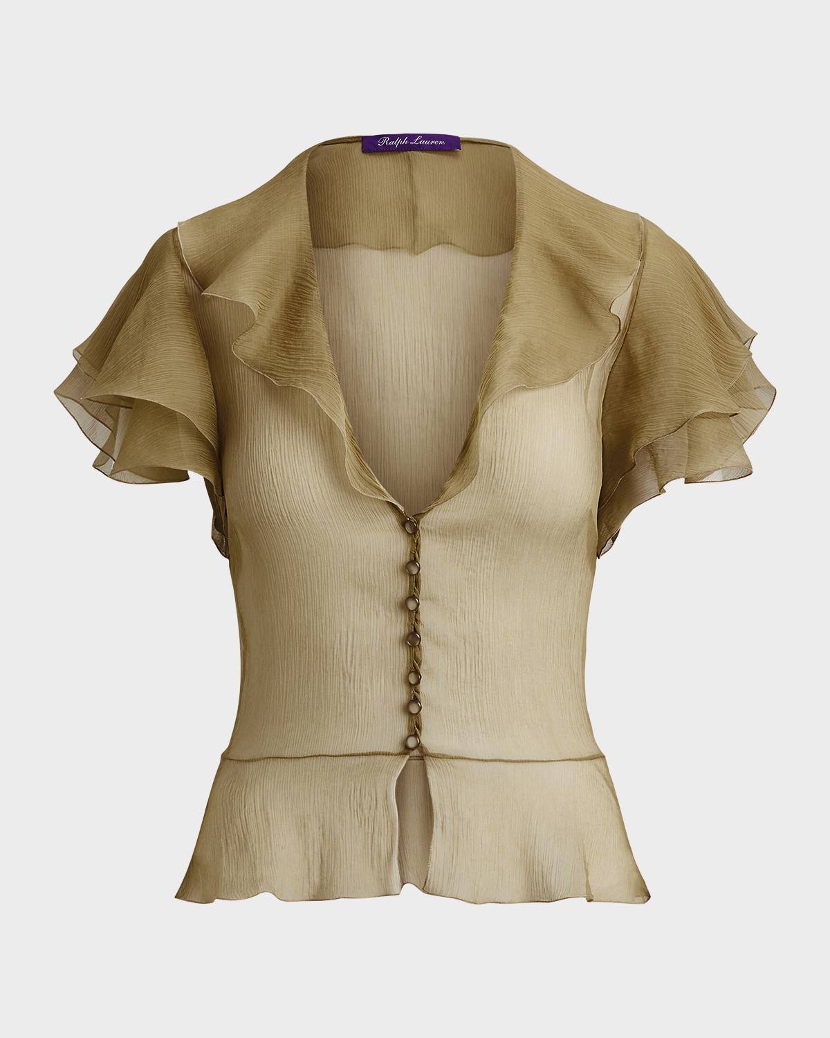 Ralph Lauren Collection Kristina Crinkle Chiffon Blouse