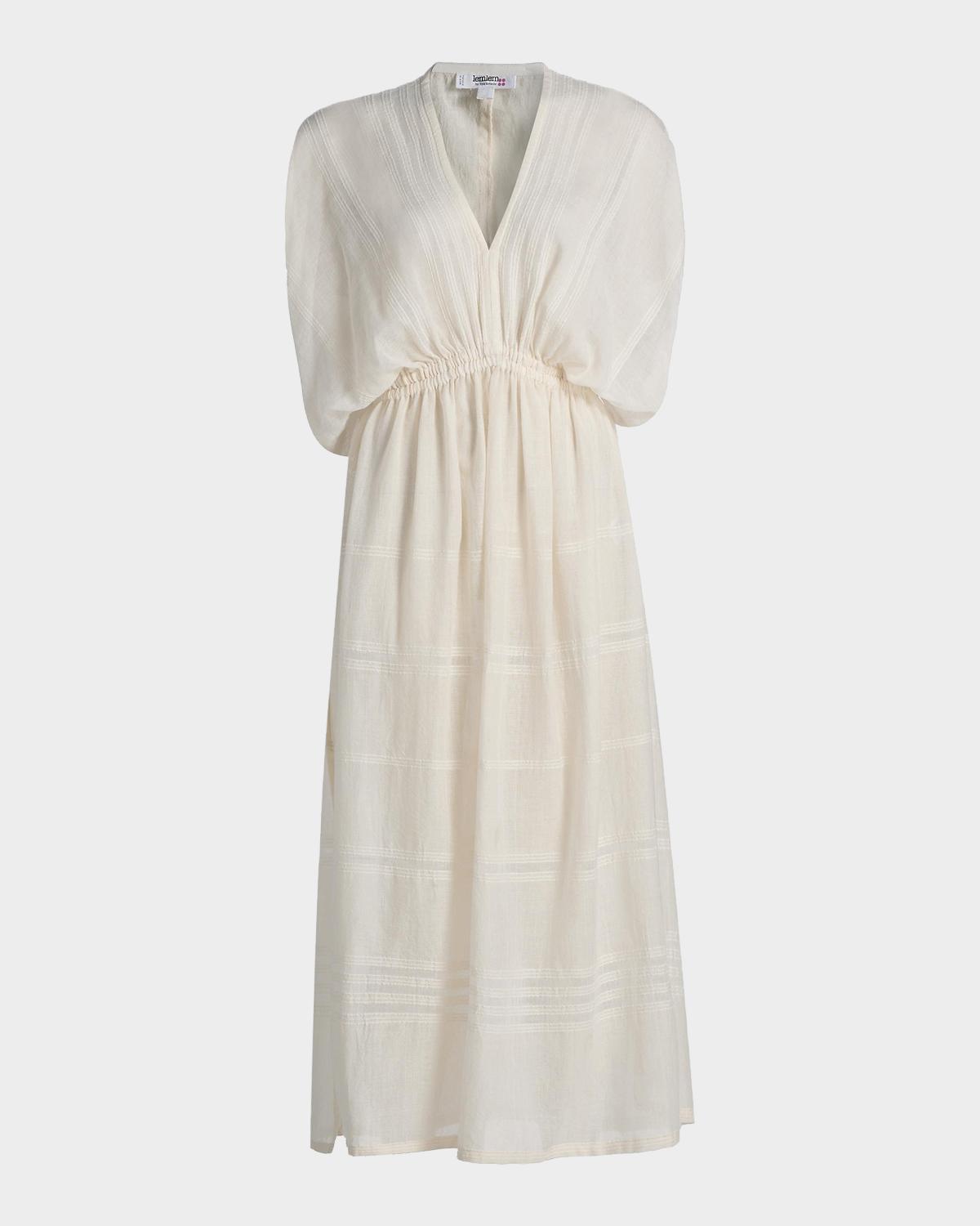 lemlem Leila Striped Cotton Midi-Dress
