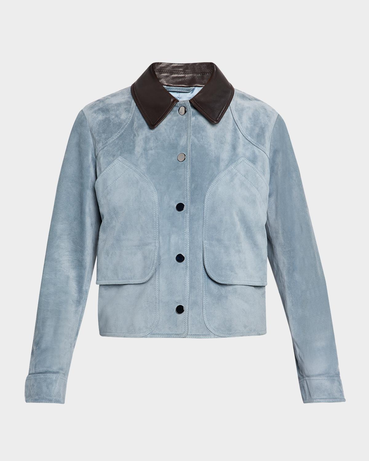 Veronica Beard Walters Cropped Suede Jacket