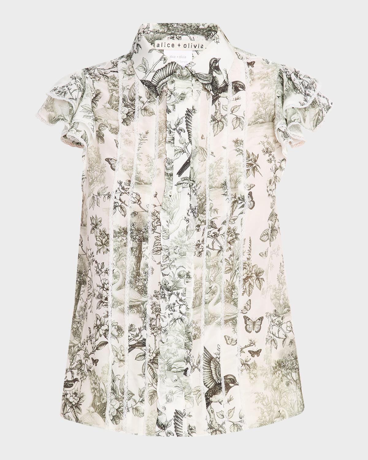 ALICE + OLIVIA Daybreak Minda Ruffle Blouse