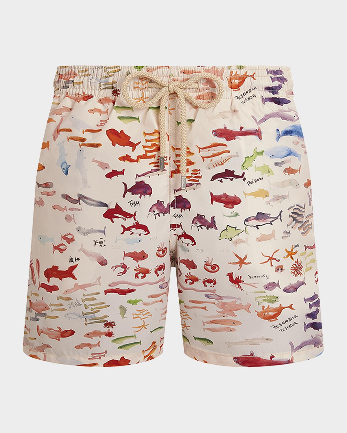 Vilebrequin x Fabrice Hyber Men's Pescador Swim Shorts