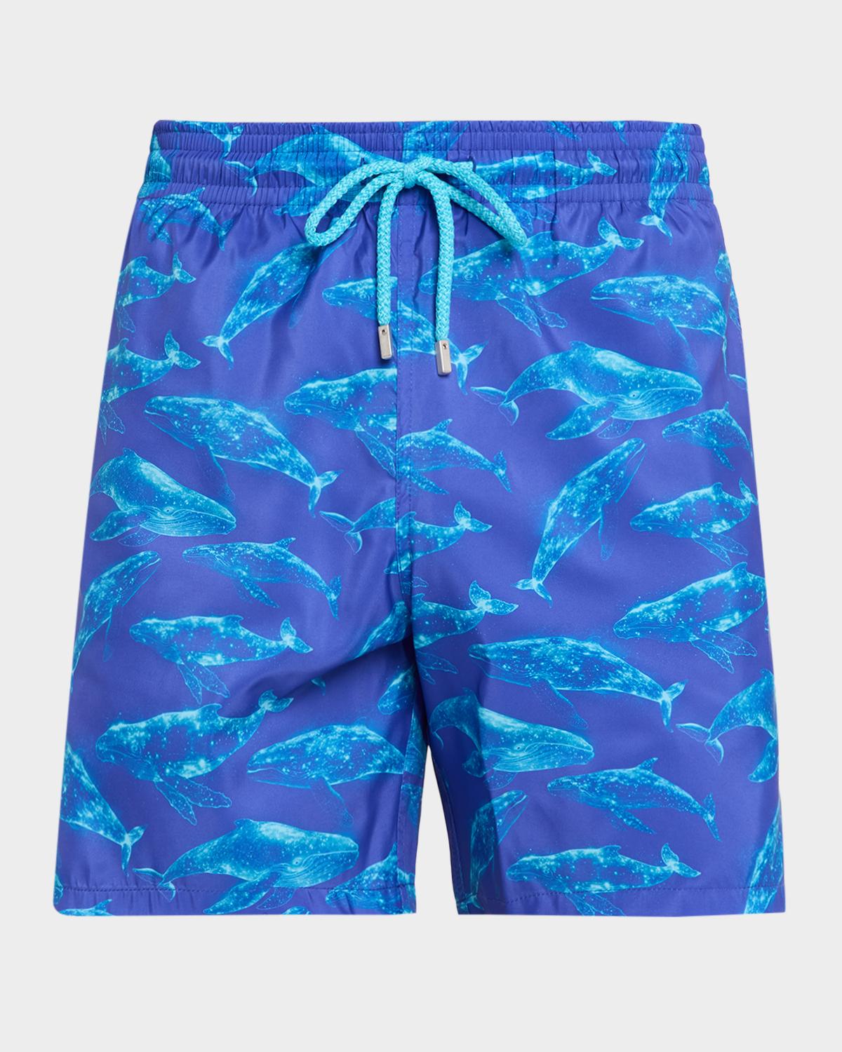 Vilebrequin Men's Sparkling Whales Nylon Swim Trunks