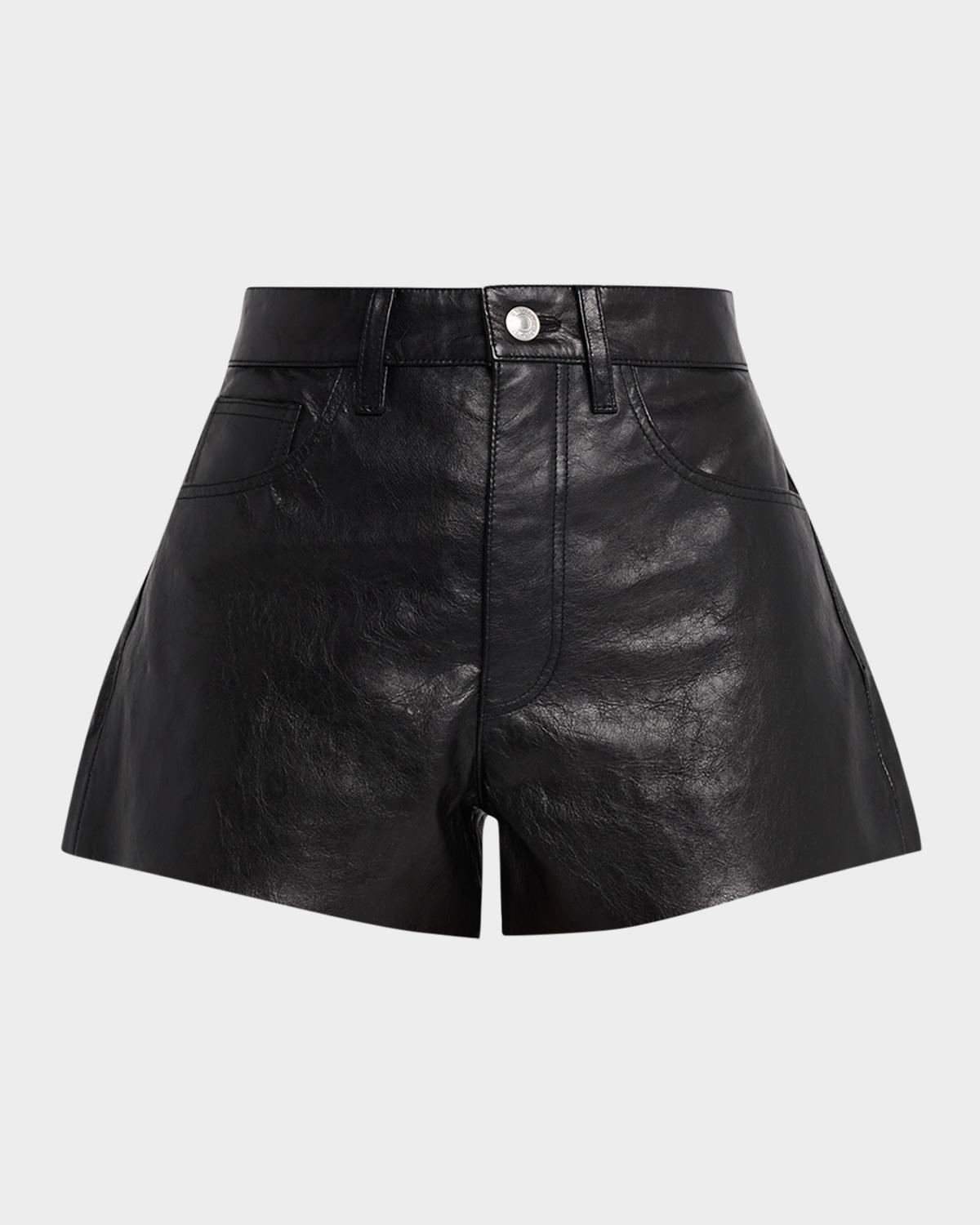 RE/DONE Leather A-Line Shorts