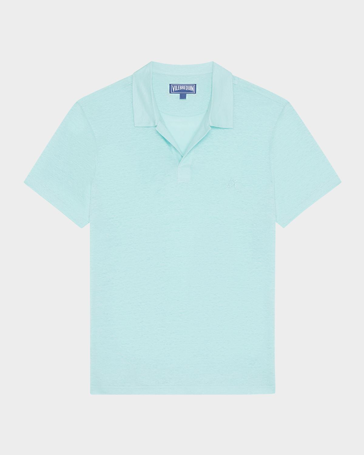 Vilebrequin Men's Linen Jersey Johnny Collar Polo Shirt