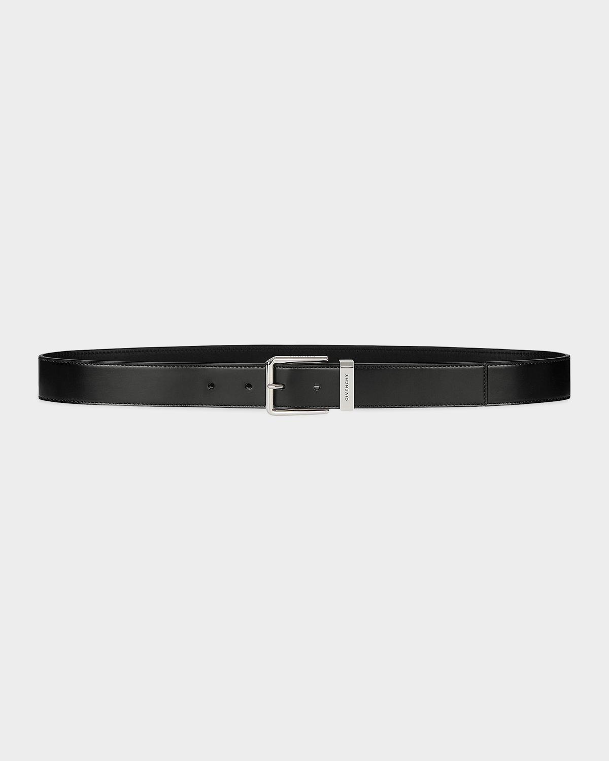 Givenchy Smooth Leather Gentleman Belt Accessories In Black