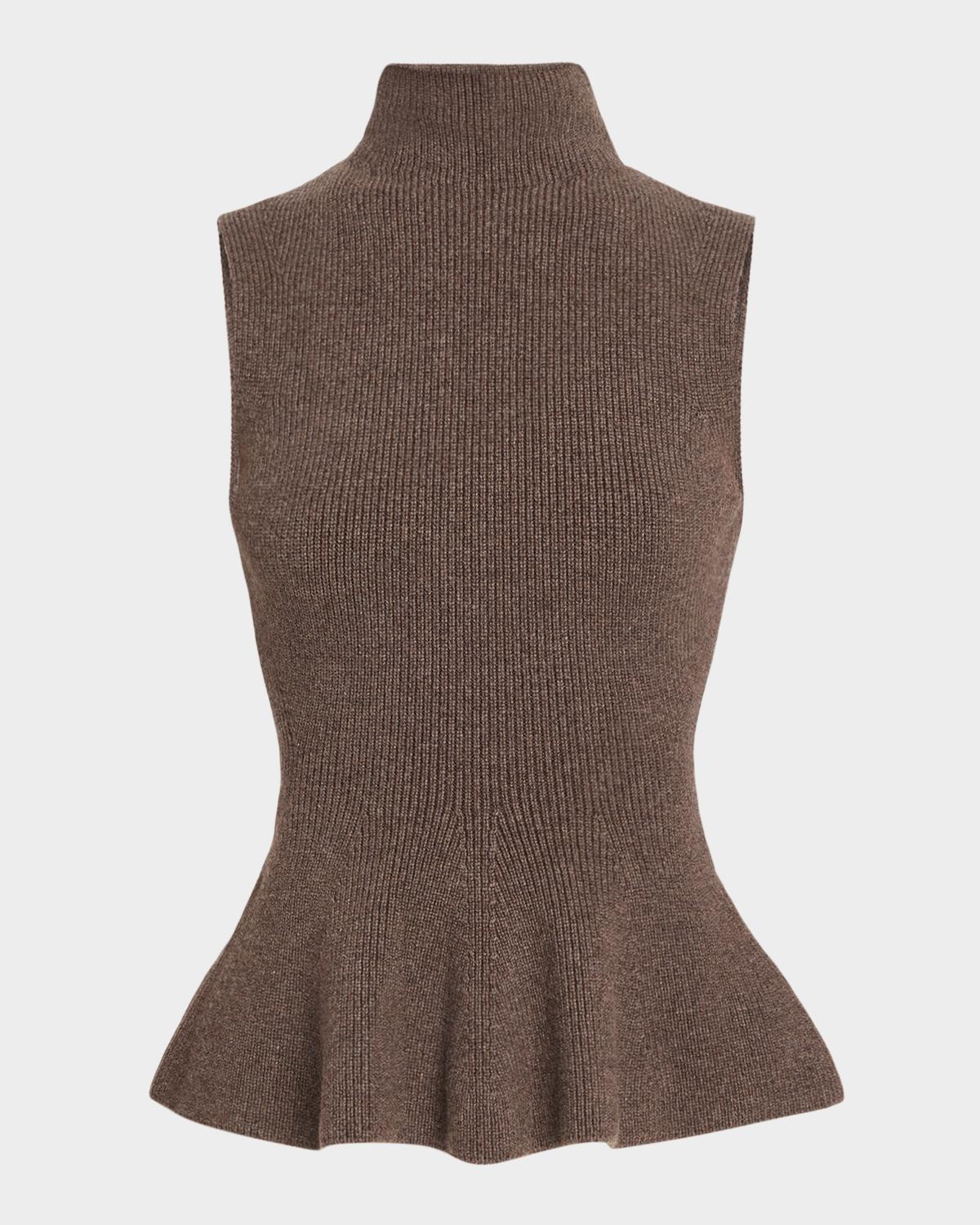 Róhe Sculptural Peplum-Hem Sleeveless Sweater