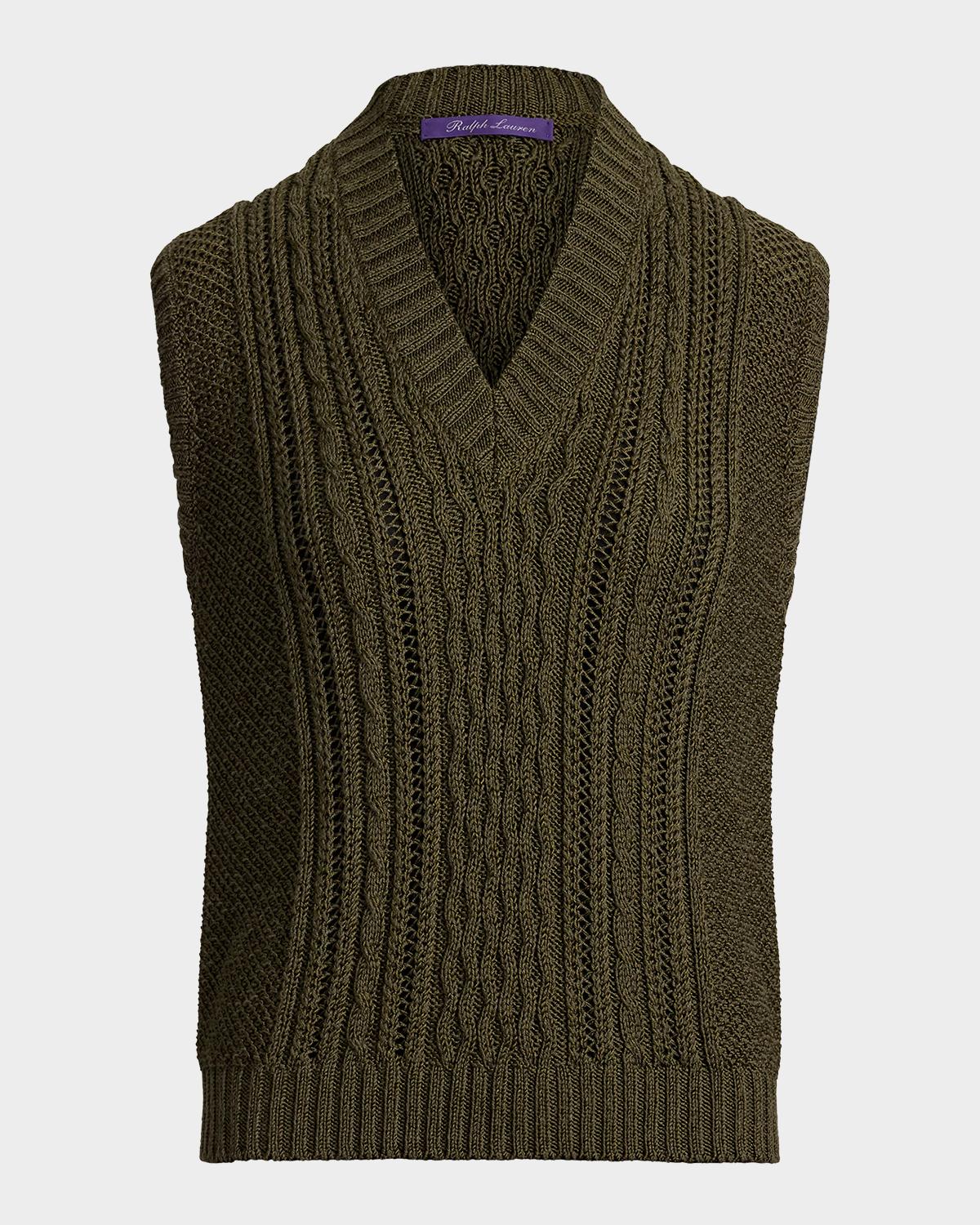 Ralph Lauren Collection Cable-Knit Silk-Cashmere Sweater Vest