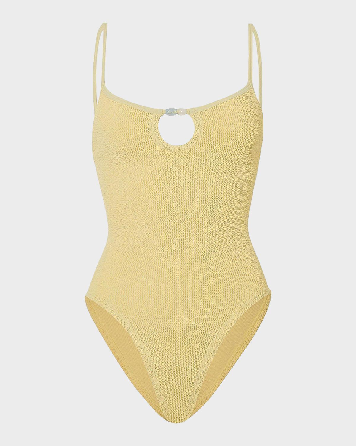 Hunza G Mia Beaded One-Piece Swimsuit