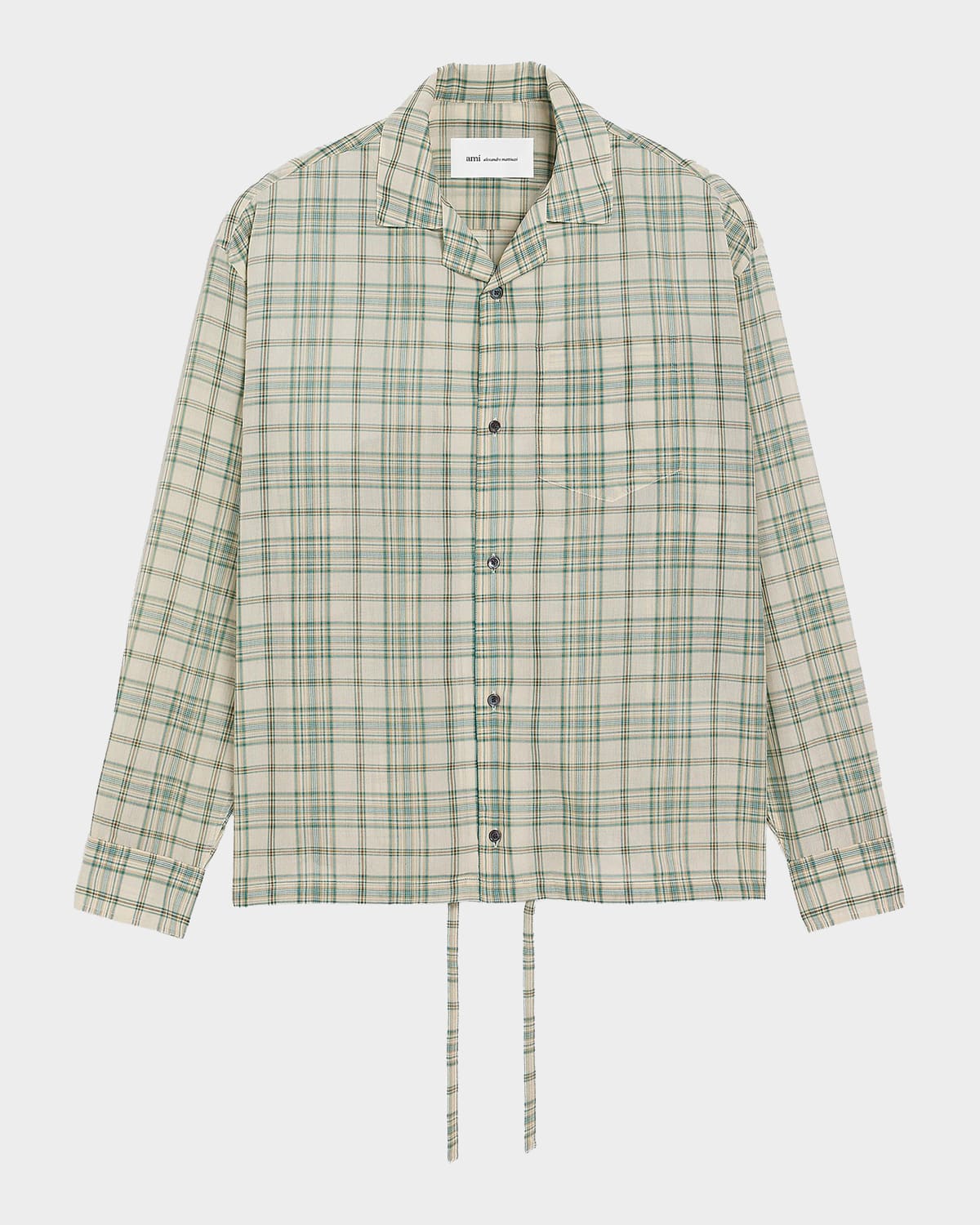 Ami Paris Men 's Boxy-Fit Plaid Button-Down Shirt | Thumbnail 4 Ami Paris Men 's Boxy-Fit Plaid Button-Down Shirt | Thumbnail 4