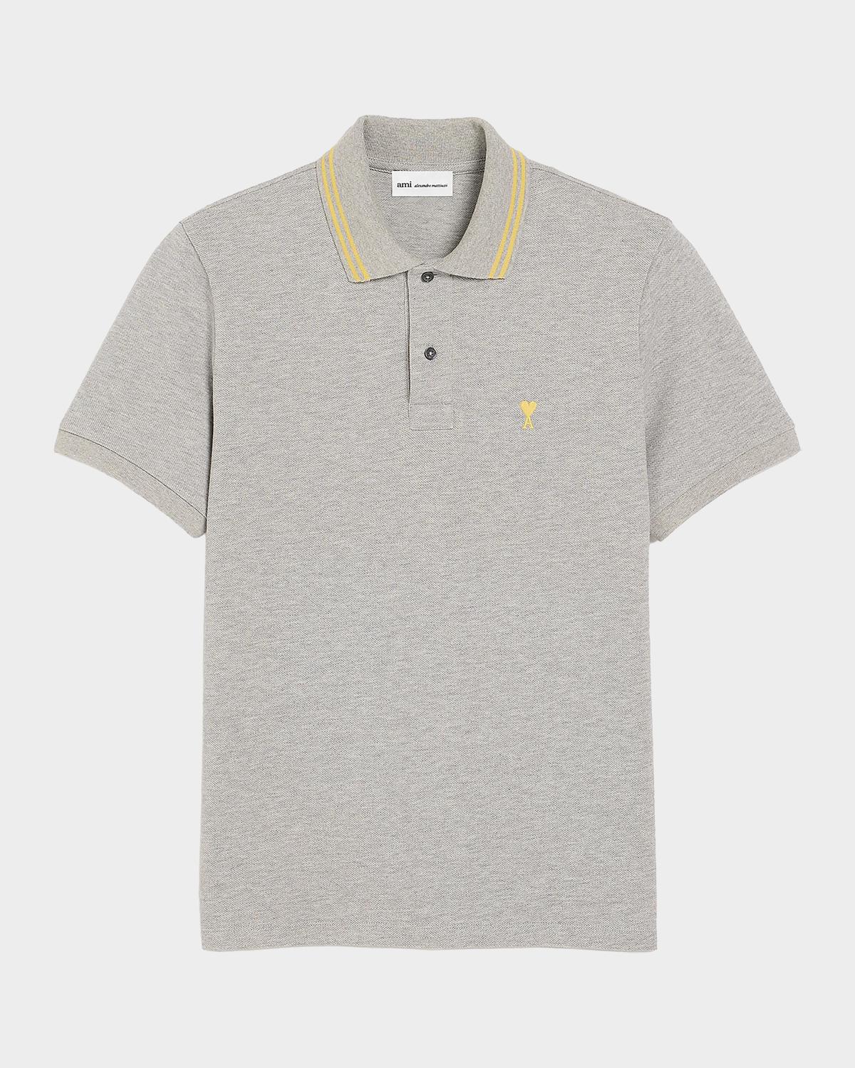 Ami Paris Men's Cotton Ami De Coeur Polo Shirt