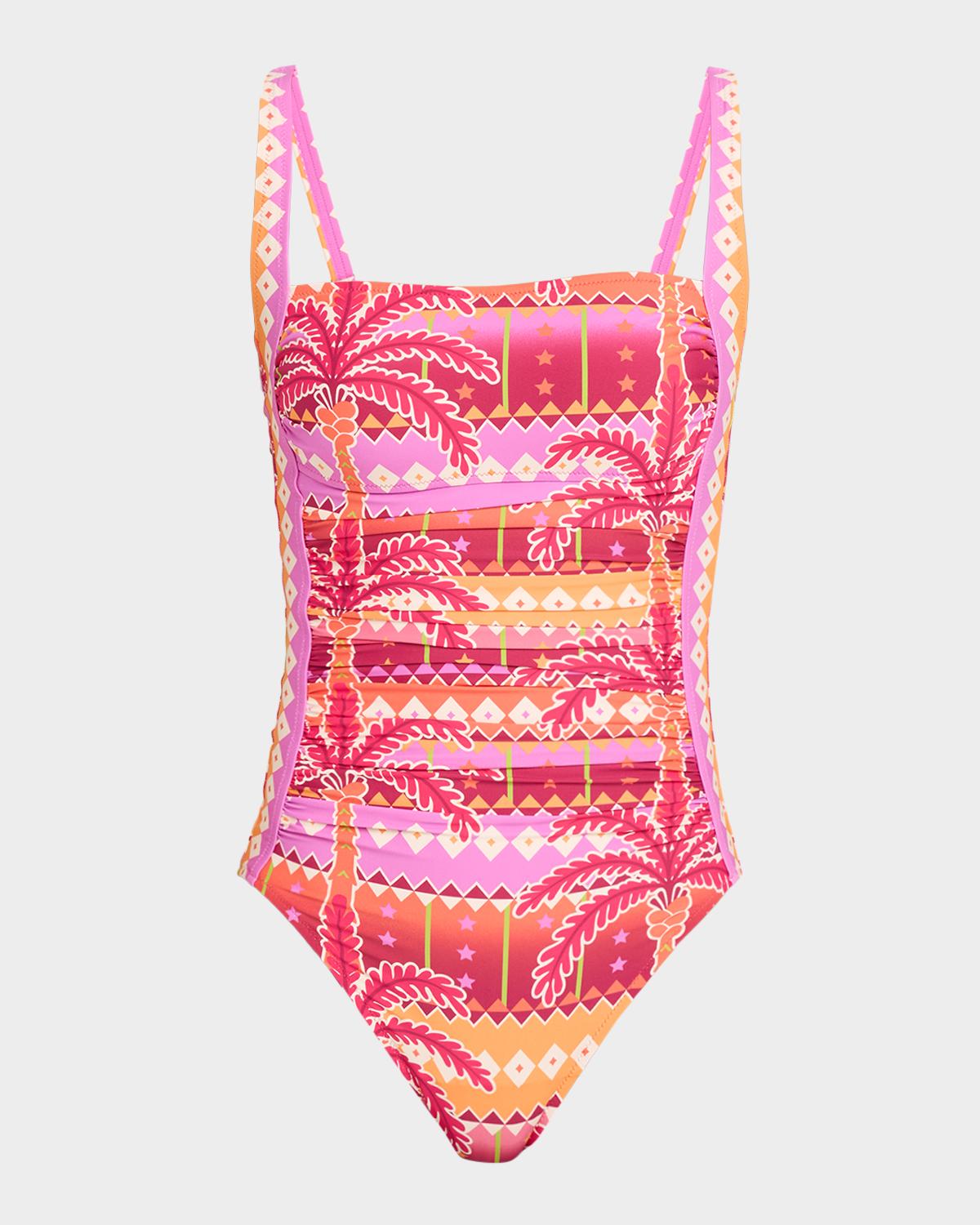 Johnny Was Marilyn Ruched One-Piece Swimsuit