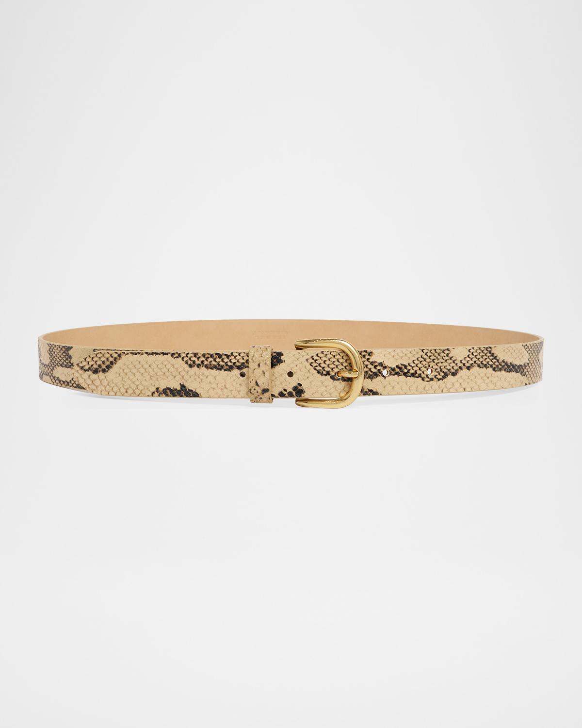 Etoile Isabel Marant Zap Snake-Print Leather Belt