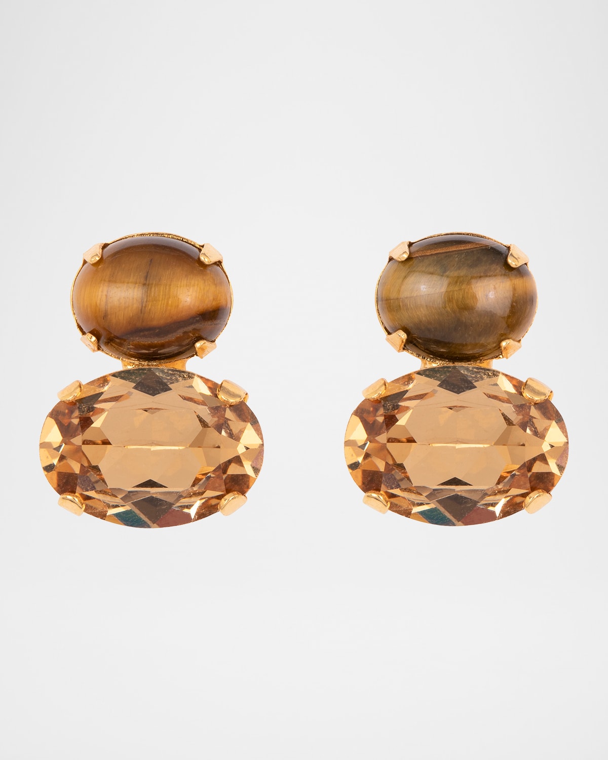 Jennifer Behr Yvette Earrings, Tigers Eye