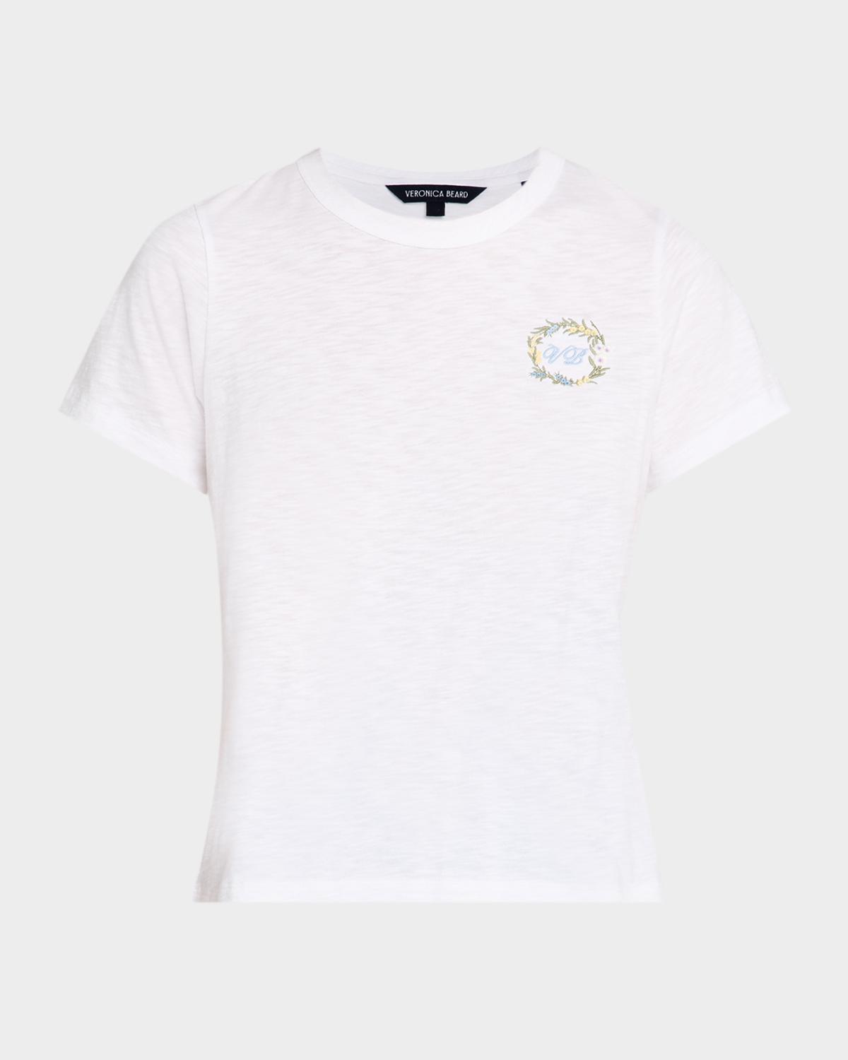 Veronica Beard Carl Embroidered Crewneck T-Shirt