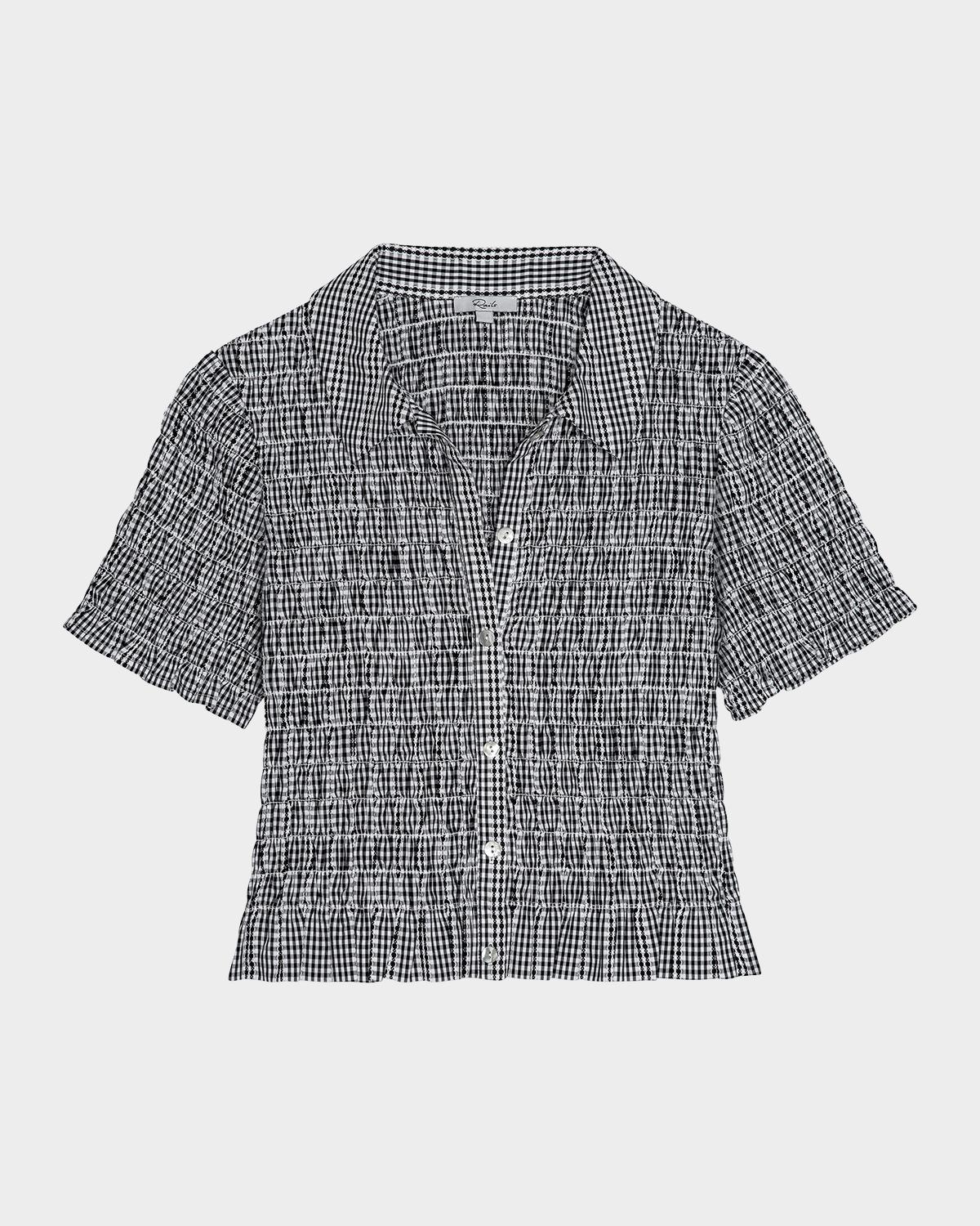 Rails Alton Smocked Gingham Shirt