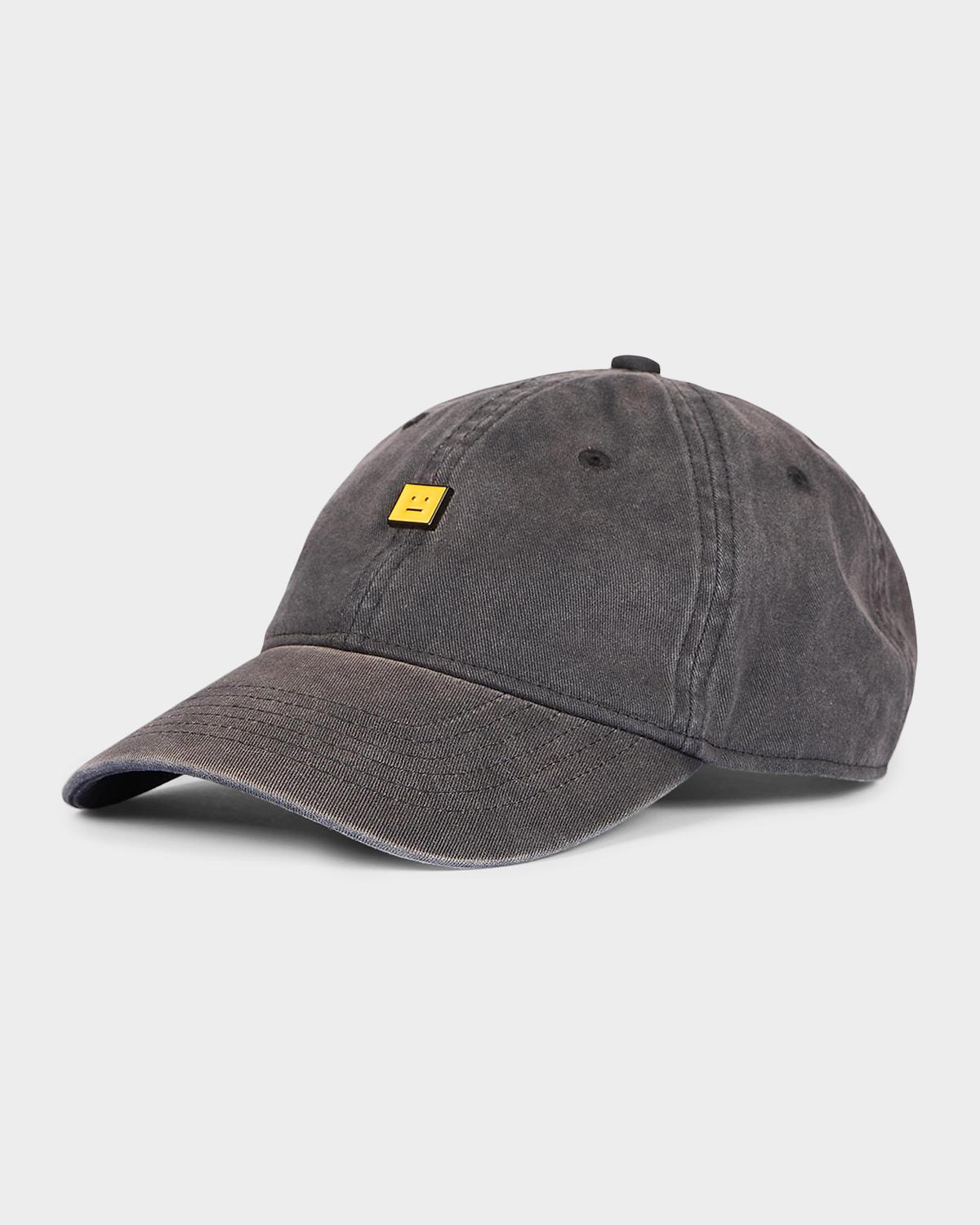 Acne Studios Men's Cunov Face Cotton Canvas Baseball Cap