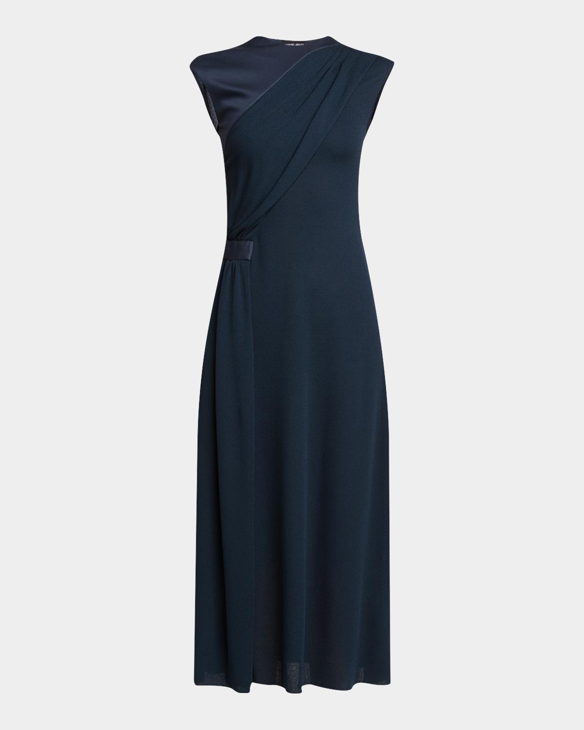 Giorgio Armani Gathered Sleeveless Midi Dress