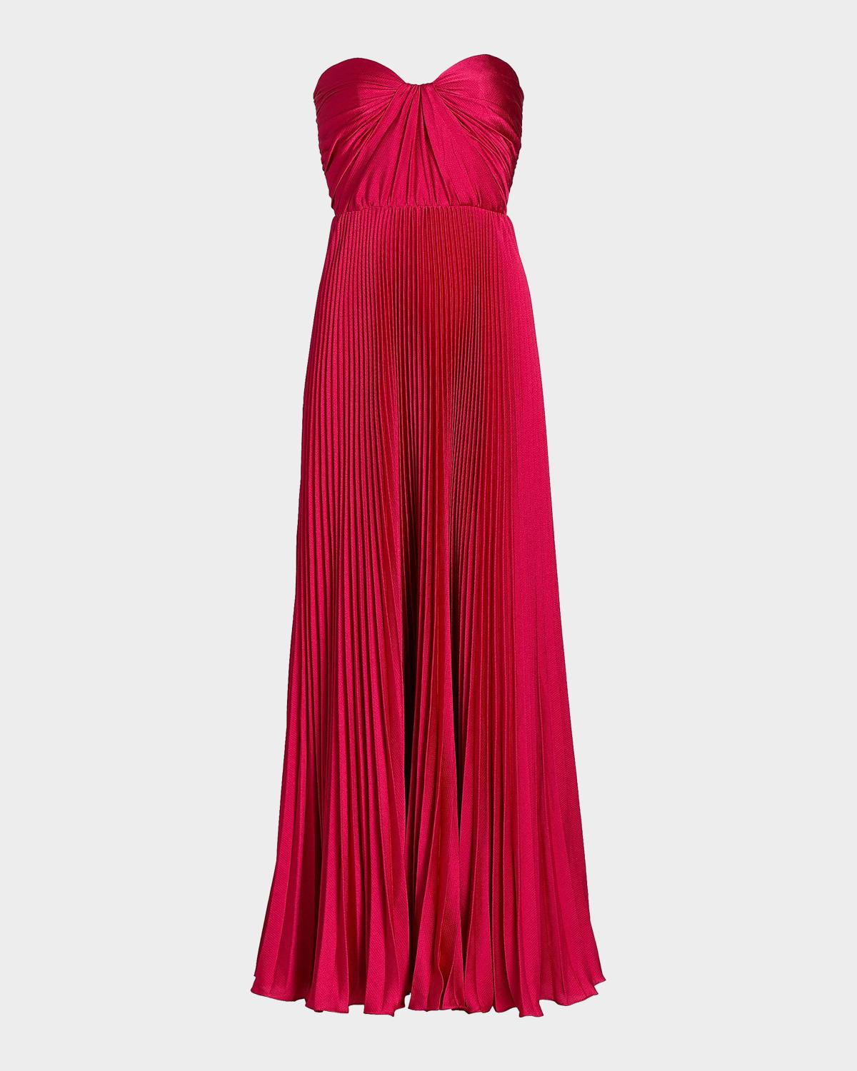 As It May Elia Satin Plissé Gown
