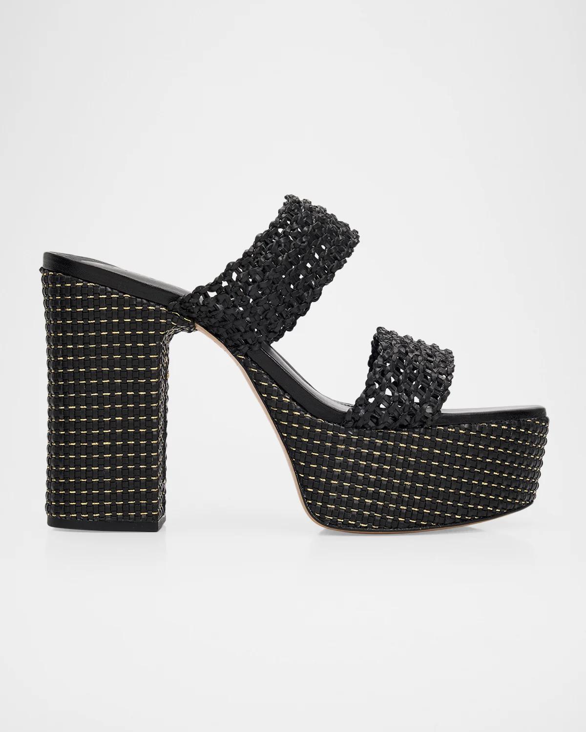 Schutz 100mm Aberdeen Raffia Platform Sandals