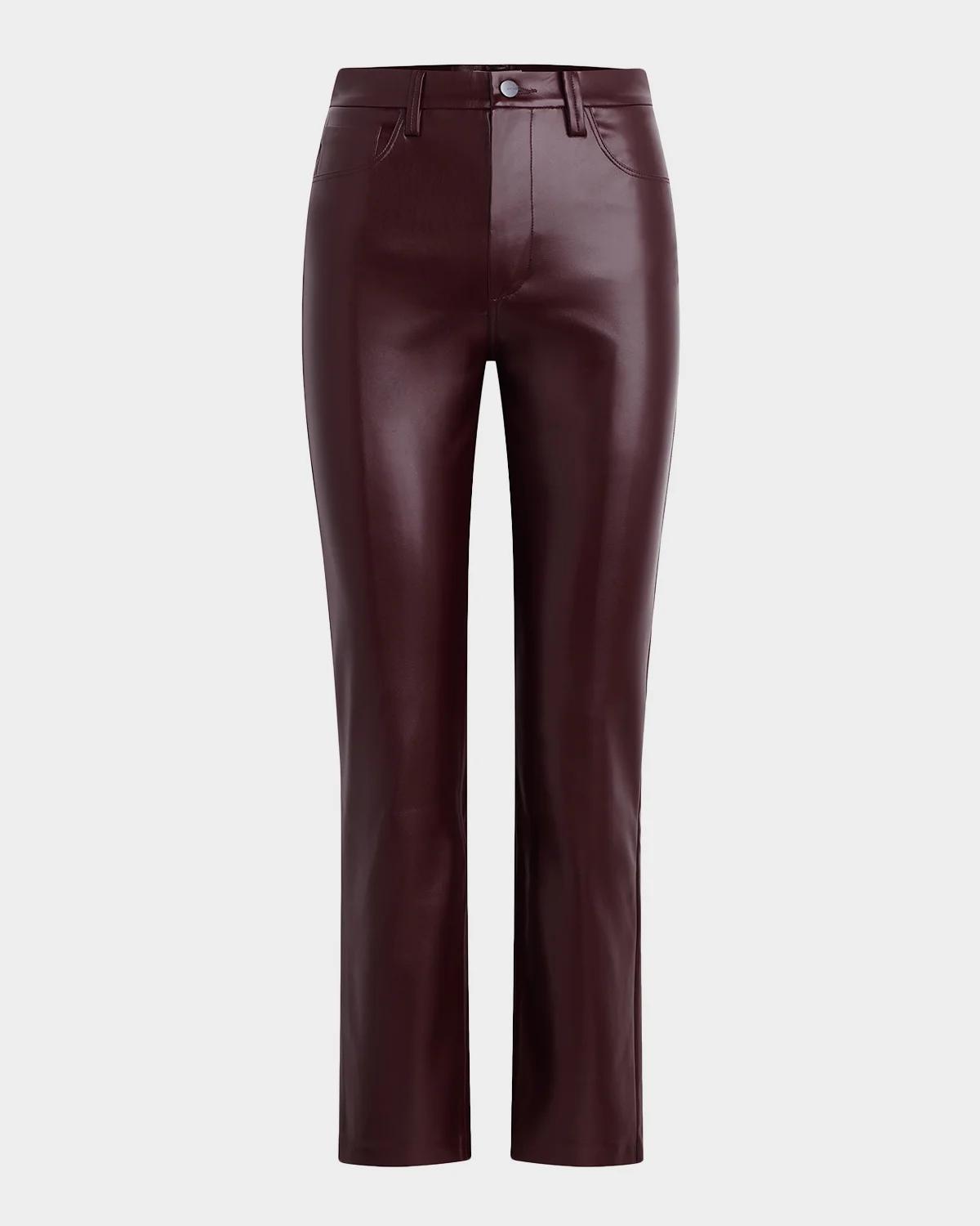 Joe's Jeans The Lyra Faux Leather Slim-Leg Ankle Crop Pants