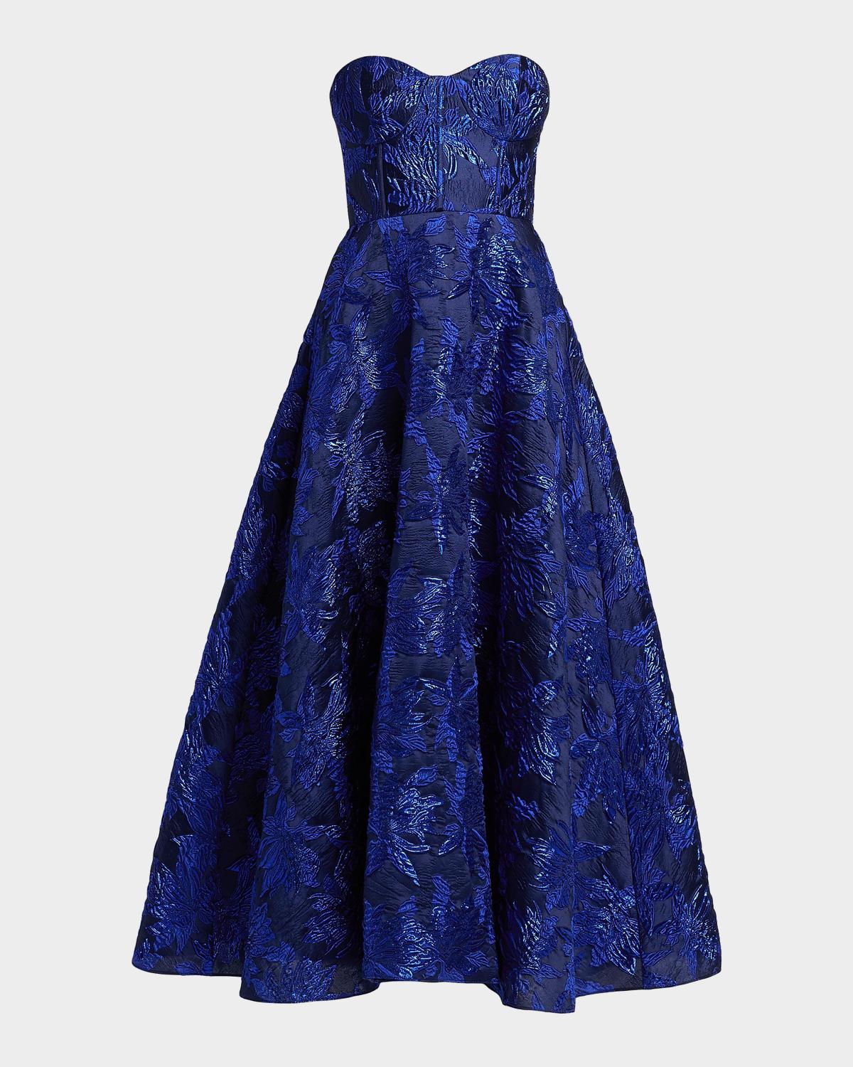 As It May Livia Floral Jacquard Midi-Dress