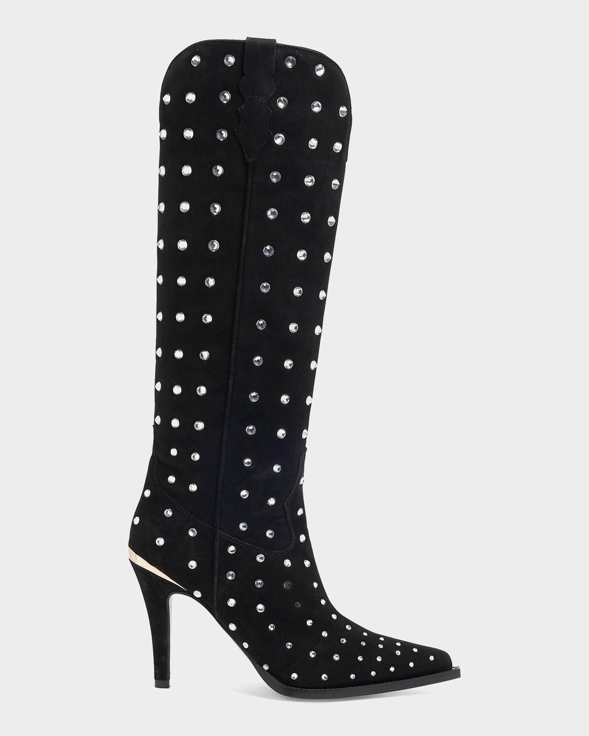Partlow Dublin 95MM Embellished Suede Knee-High Boots