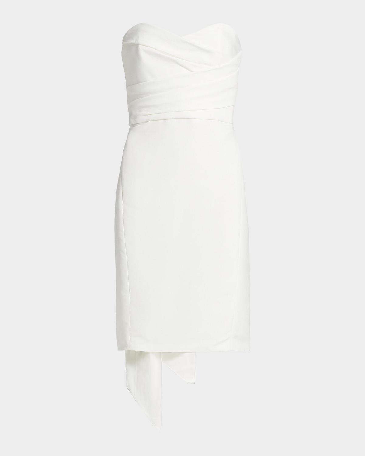 Amsale Strapless Silk Faille Bow Dress