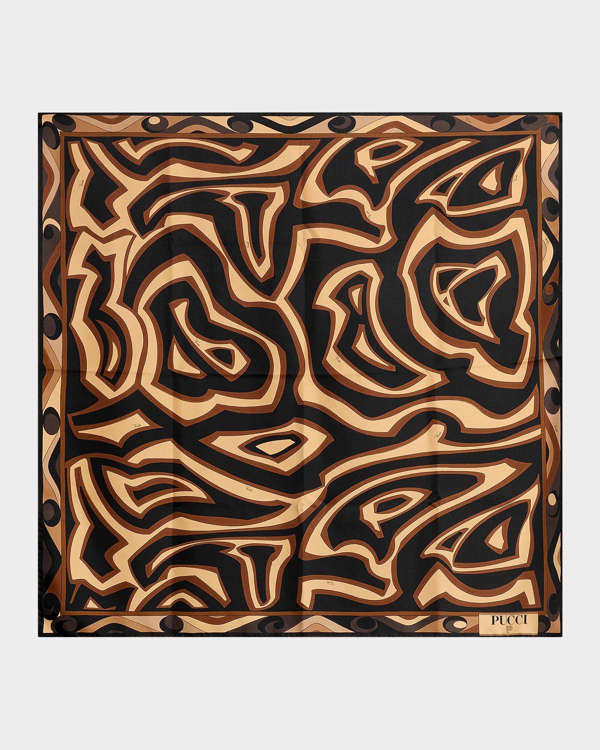 Pucci Passepartout Silk Twill Foulard Scarf