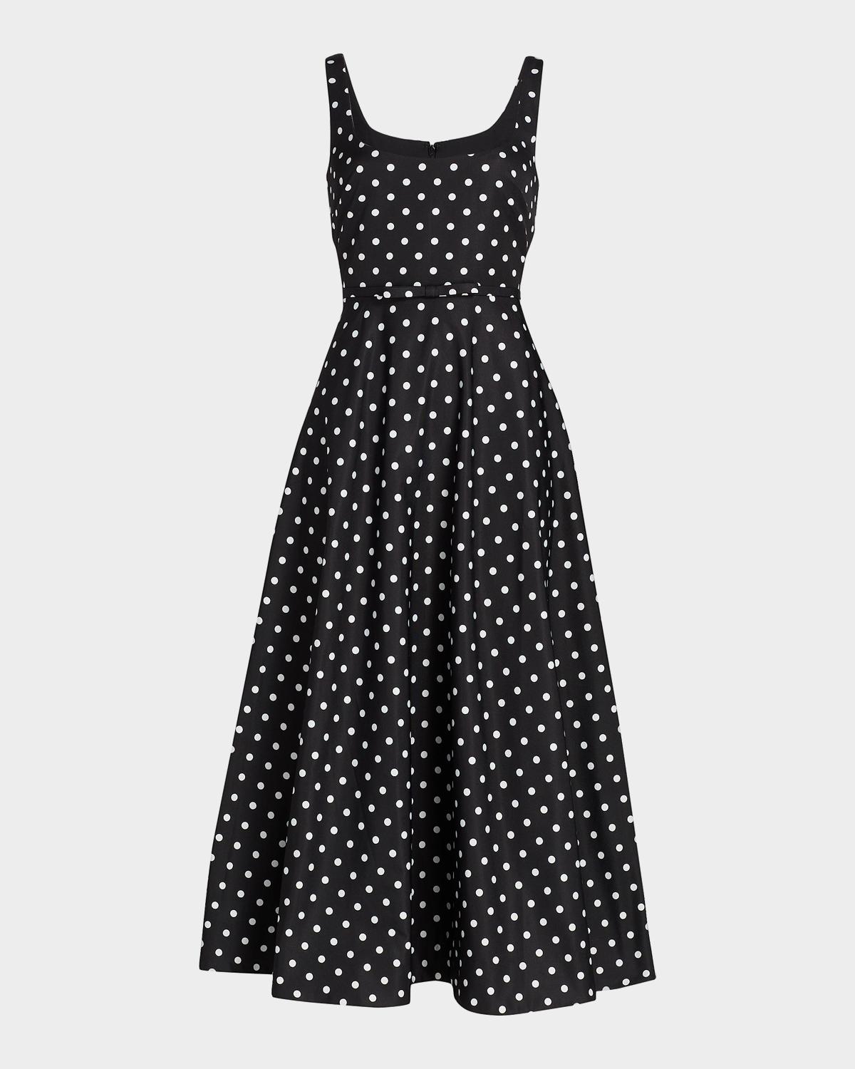 As It May Classic Polka Dot Midi-Dress