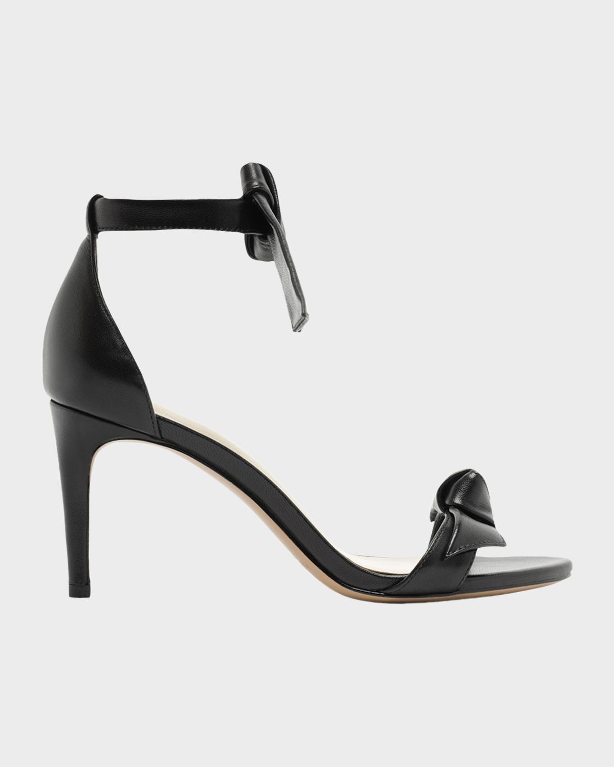 Alexandre Birman 75mm Clarita Leather Bow Ankle-Strap Sandals