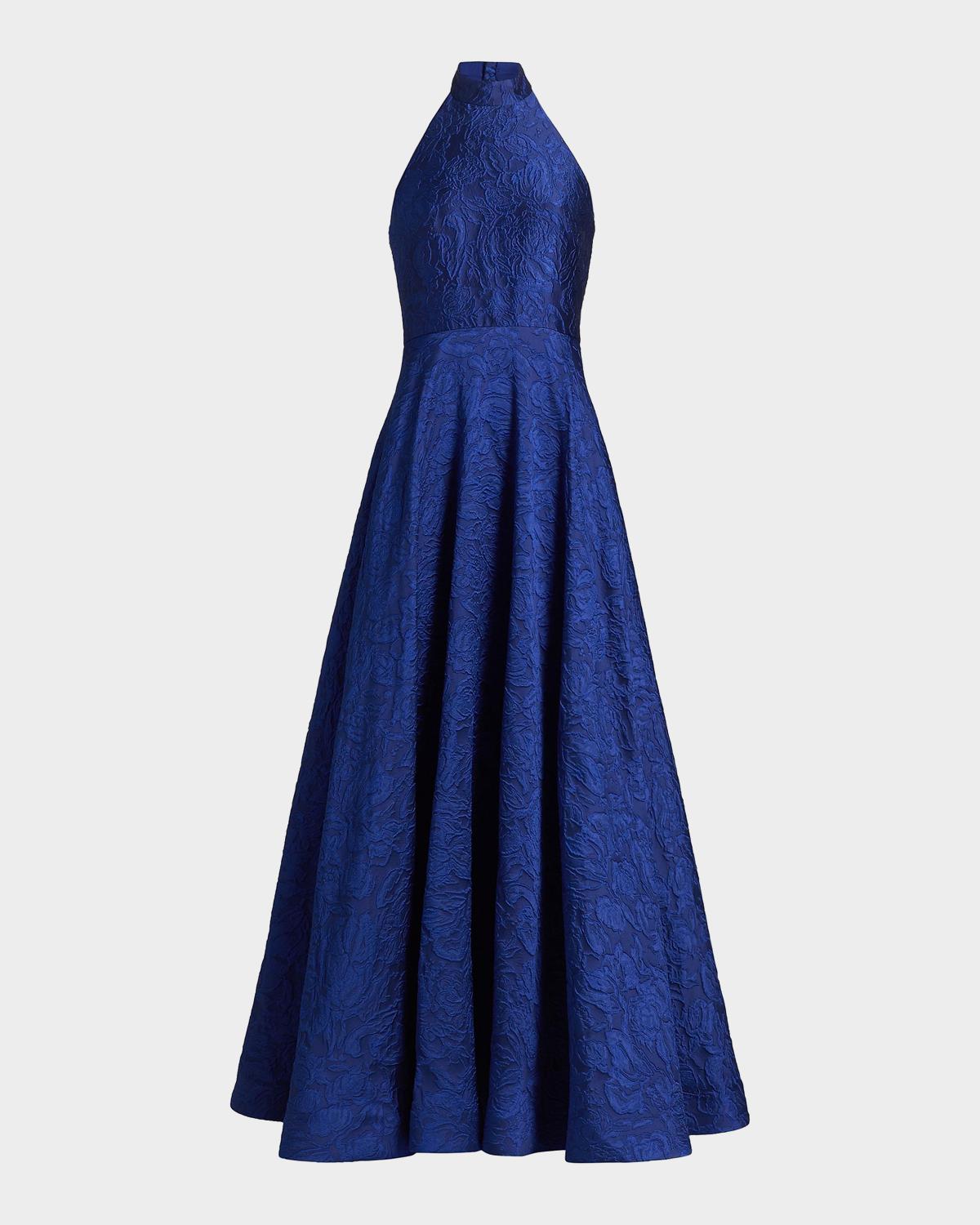 As It May Luna Jacquard Halter Gown
