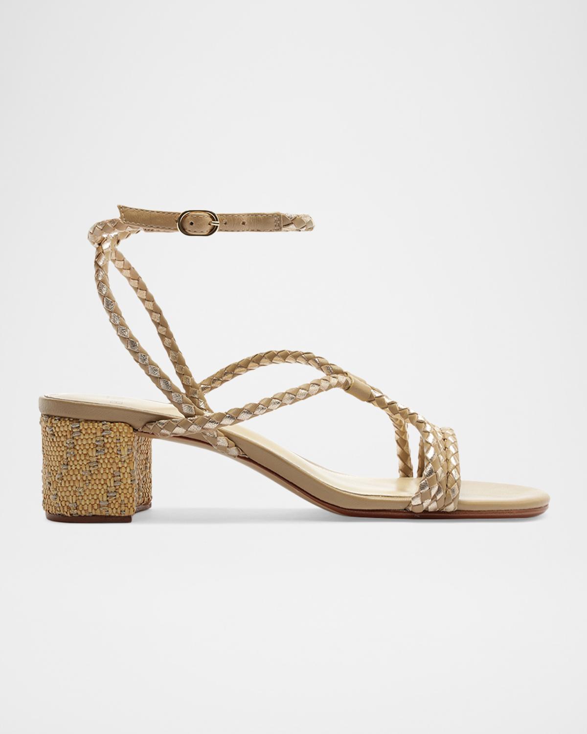Alexandre Birman 45mm Elba Semolina Braided Leather Sandals