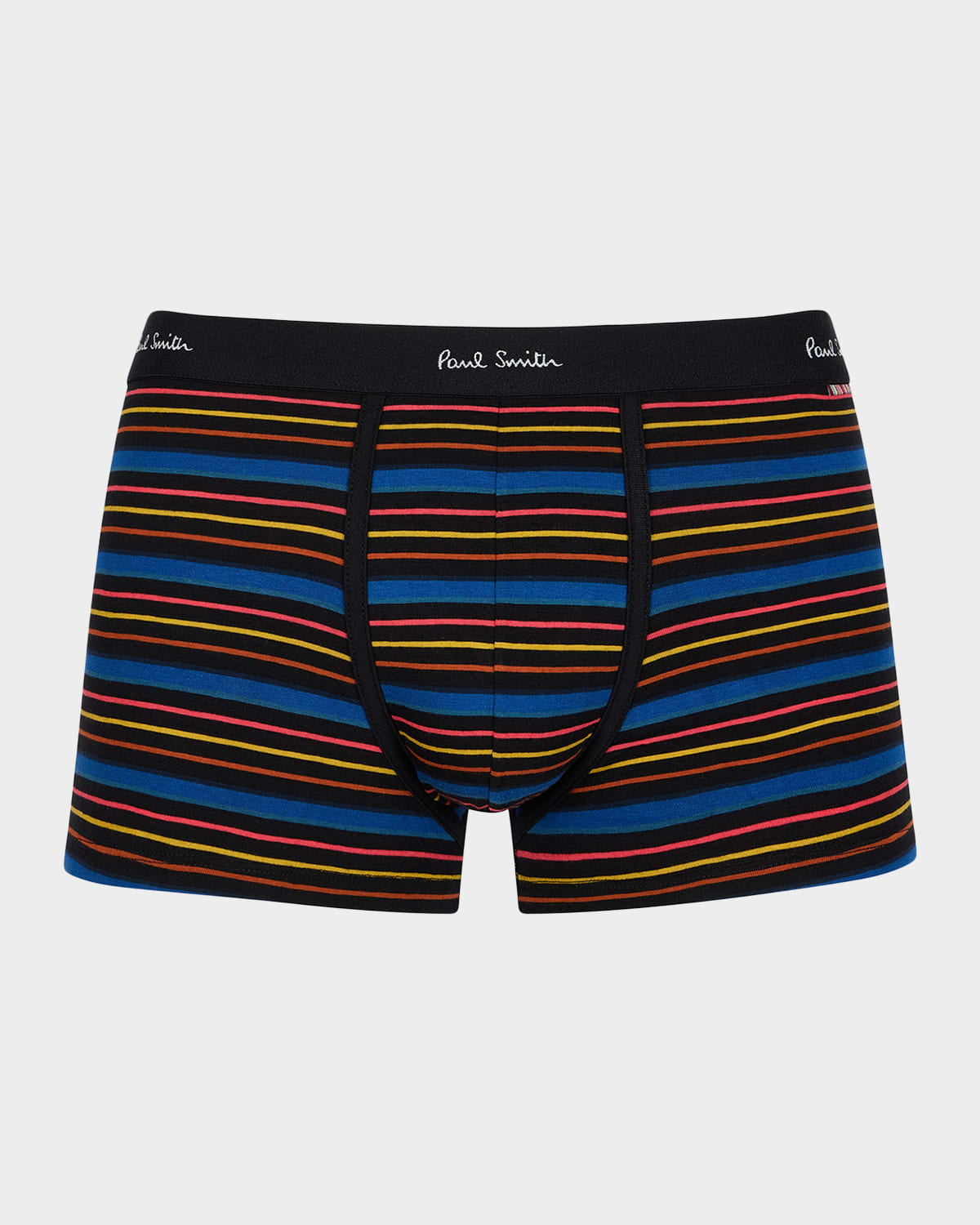 Paul Smith Kean Striped Stretch-cotton Trunk Briefs In Black