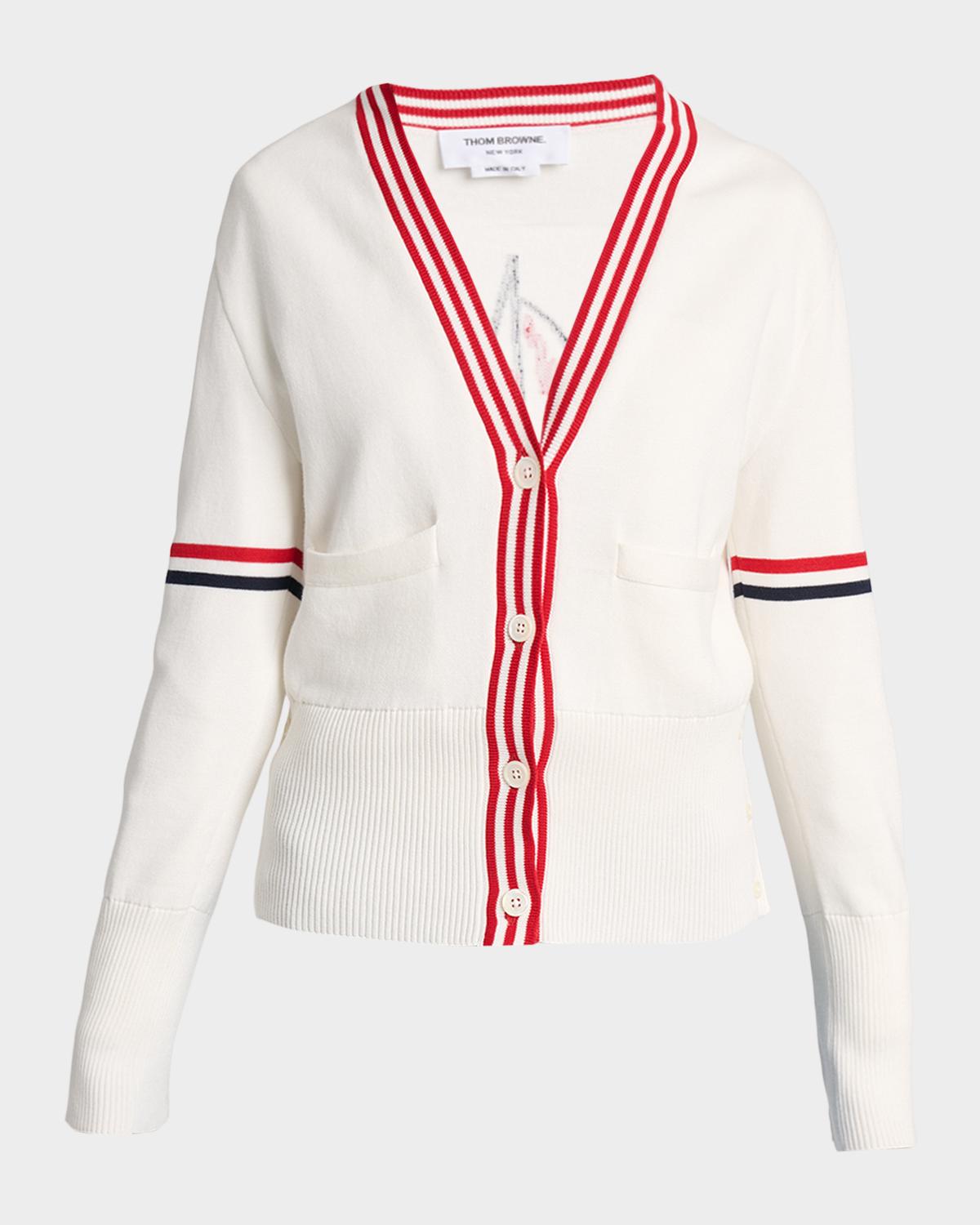 Thom Browne Sailboat Jacquard Cotton Cardigan