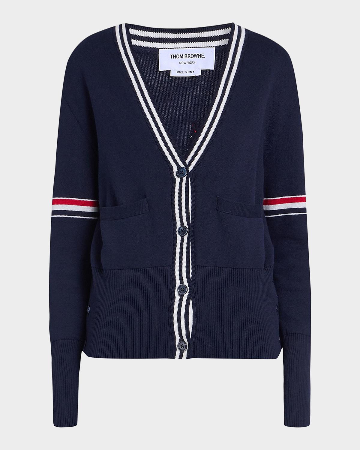 Thom Browne Sailboat Jacquard Cotton Cardigan
