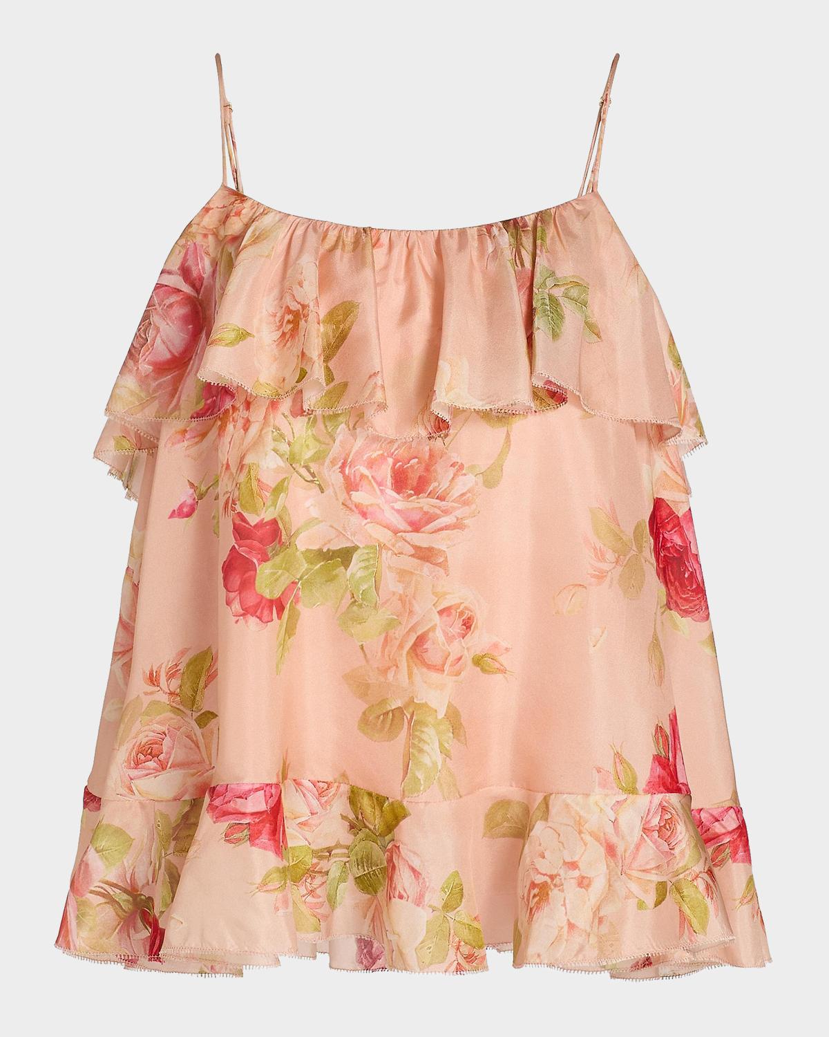 Zimmermann Roselight Printed Silk Cami Top