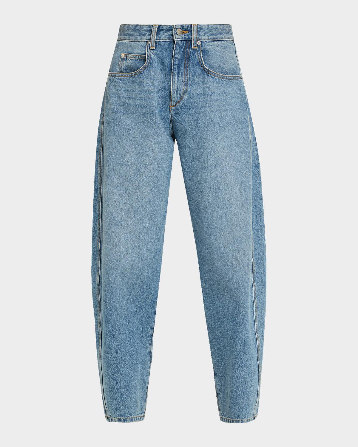 Isabel Marant Oriane Barrel-Leg Ankle Jeans