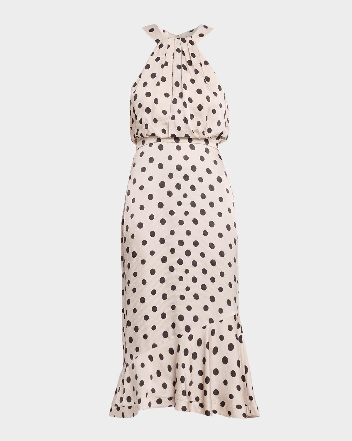 Saloni Ruby Polka-Dot Midi Dress