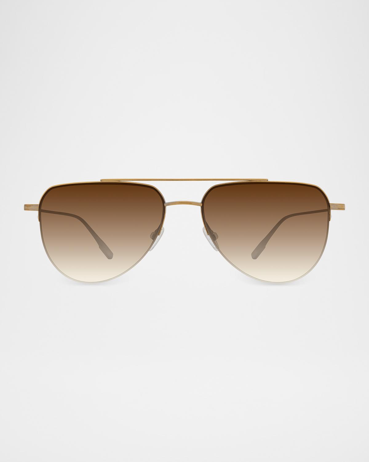Barton Perreira McNair 55mm Titanium Aviator Sunglasses