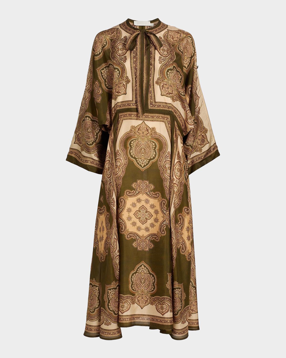 Zimmermann Mahon Paisley Silk Tunic Midi Dress