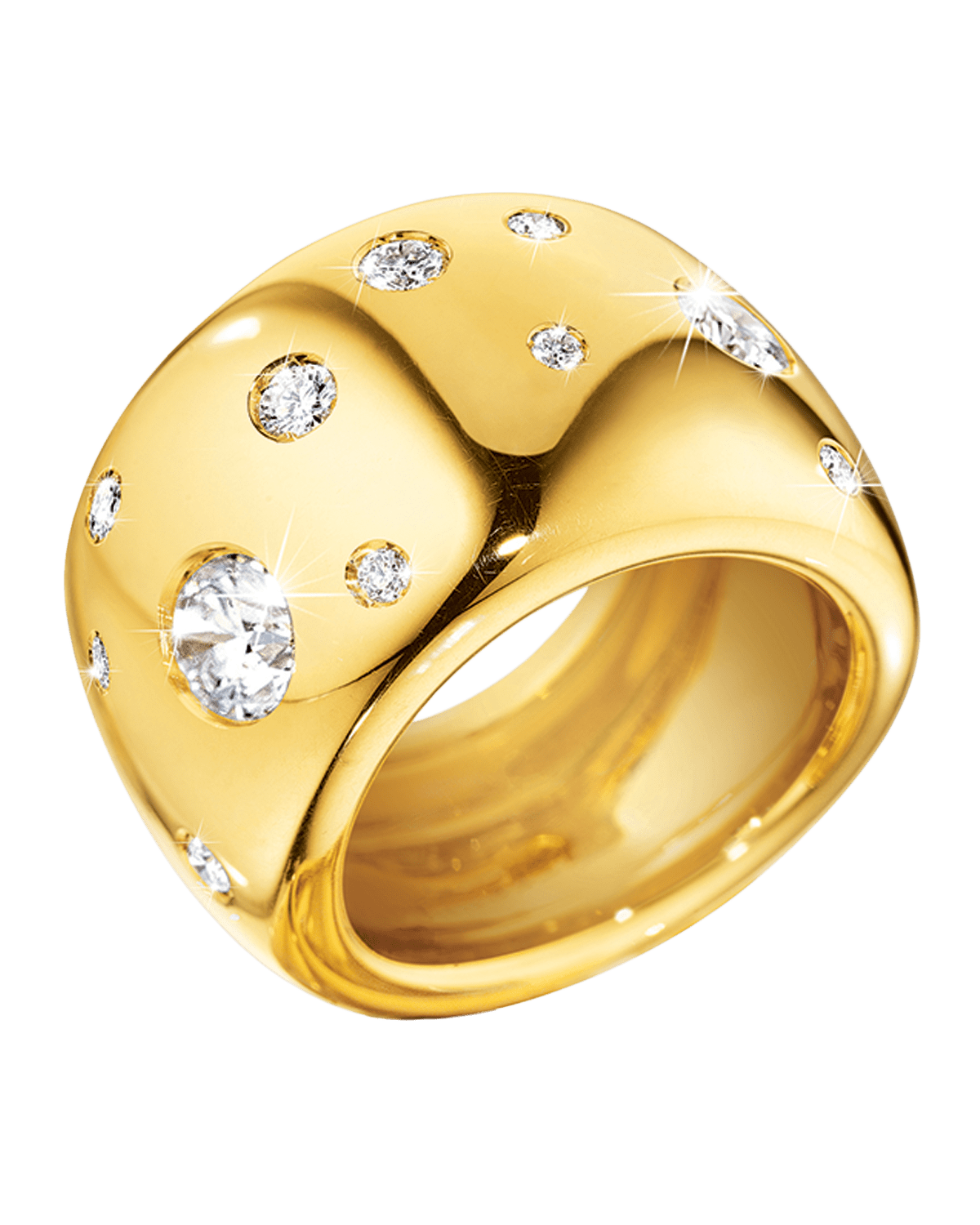 Verdura 18K Yellow Gold Diamond Constellation Band Ring | Thumbnail 2
