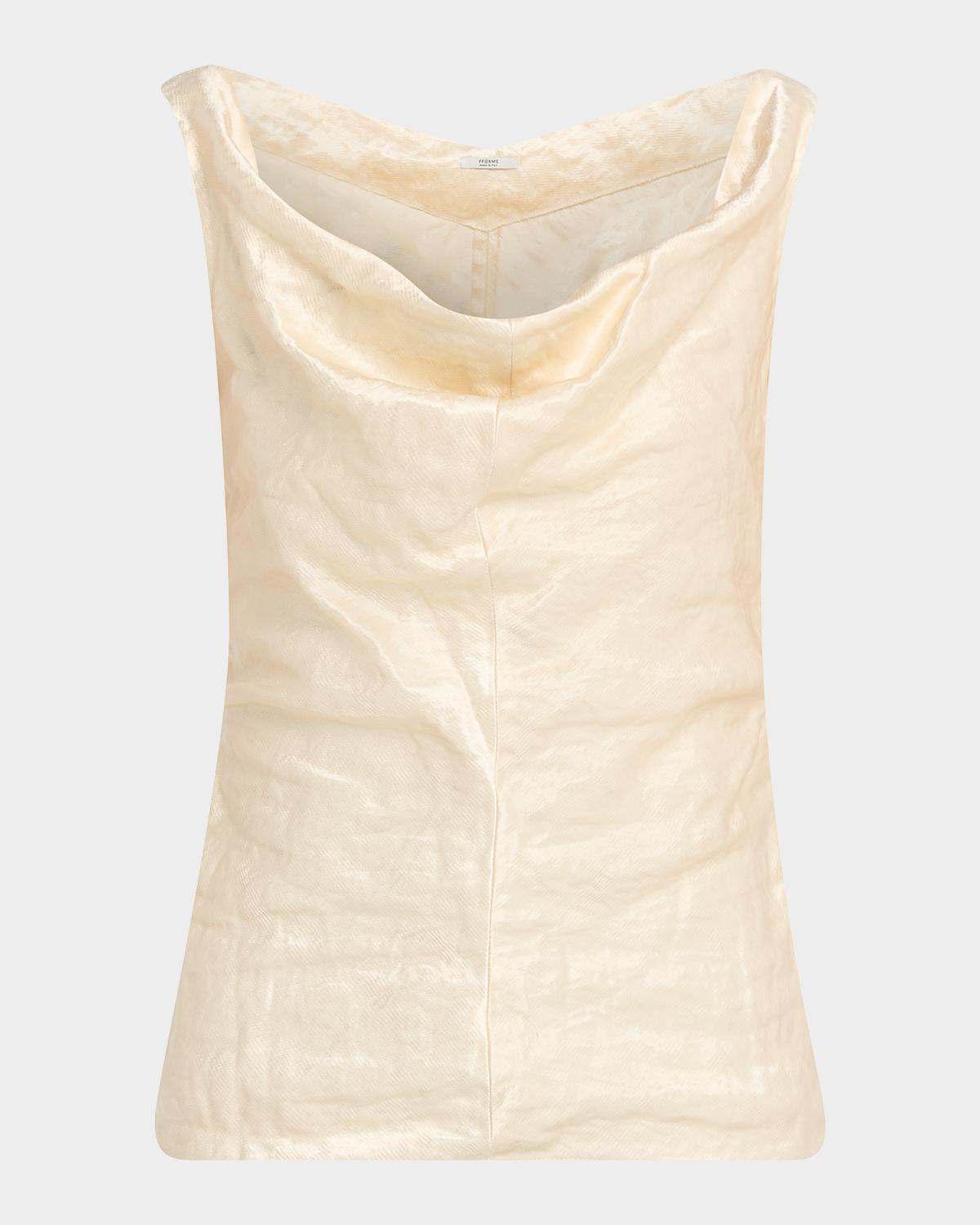 Lowe Cowl-Neck Crinkled Top