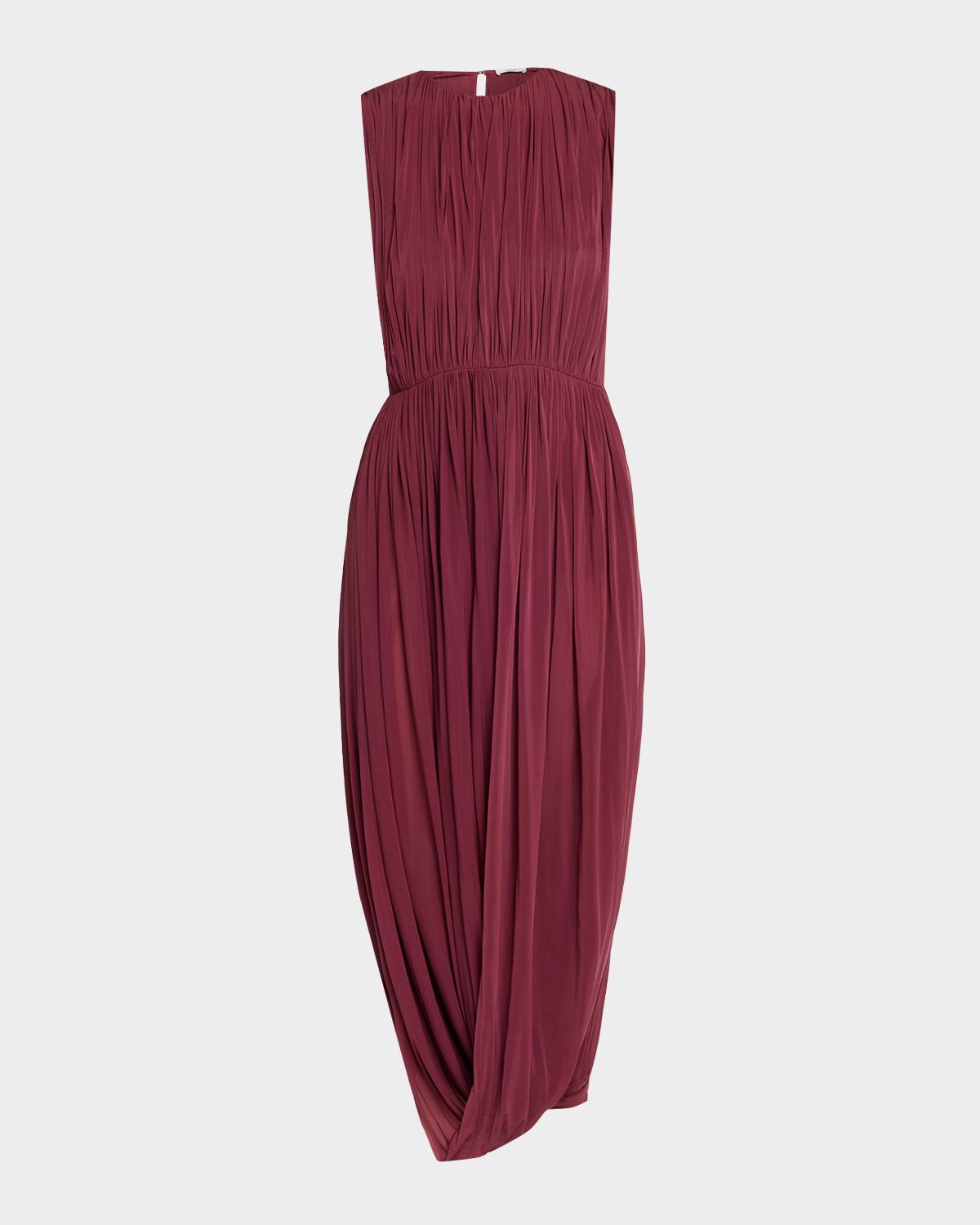 FForme Leonora Sleeveless Draped Crepe Jersey Midi Dress