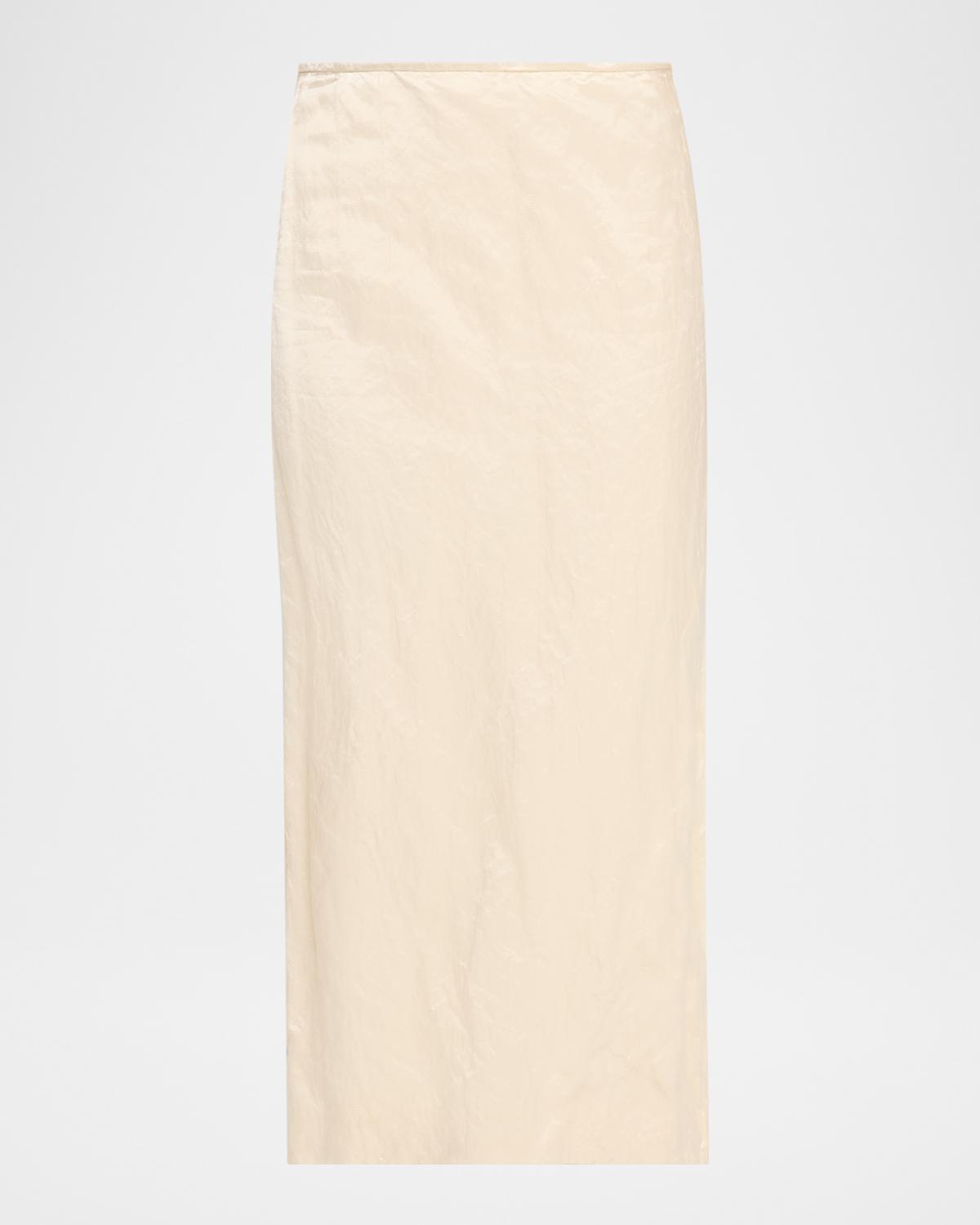FForme Mena Cotton-Blend Crinkled Straight Skirt