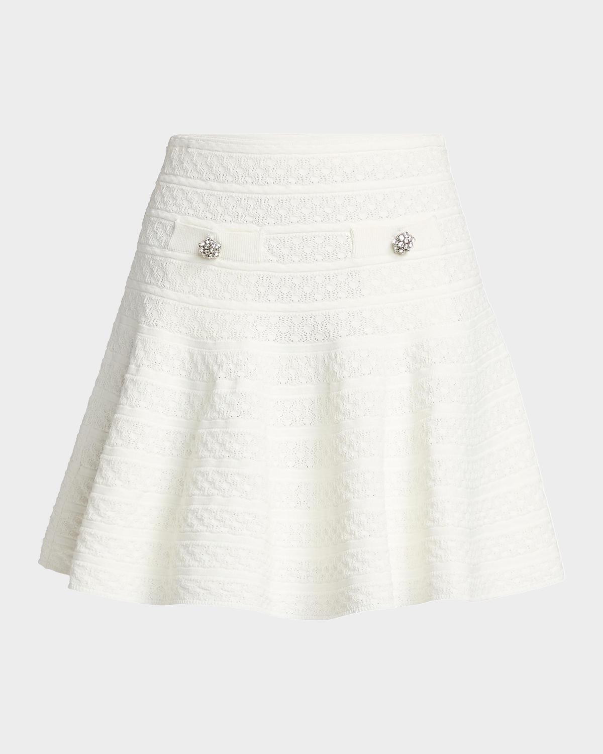 Self-Portrait Broderie Denim Mini Dress